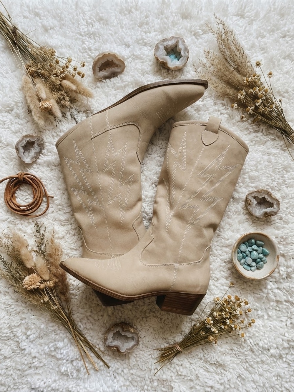 Dirty Laundry Tan Western Mid-Calf Heeled Cowboy Boot